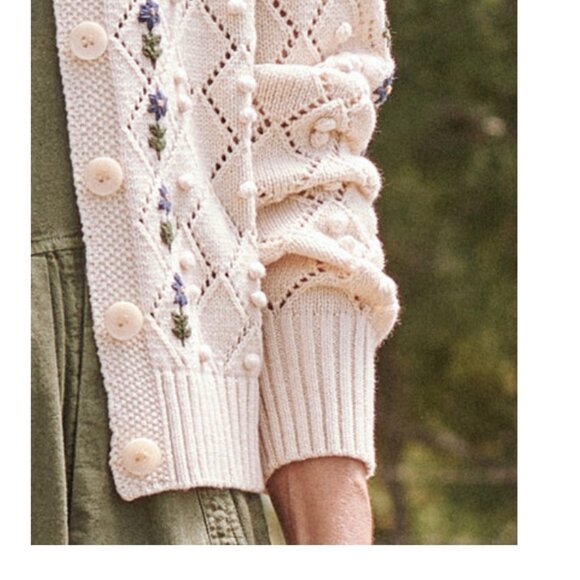 **INCREDIBLE FIND** THE GREAT | Embroidered Cornflower Cardigan | Size 2 - Picture 2 of 7